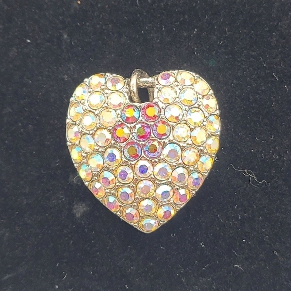Jeweled Multicolored Heart Necklace Pendant​​​